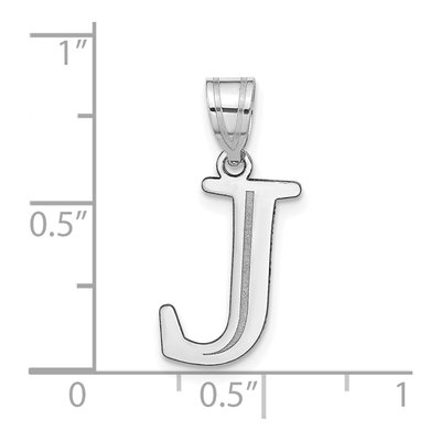 14K White Gold Letter J Pendant – view 5