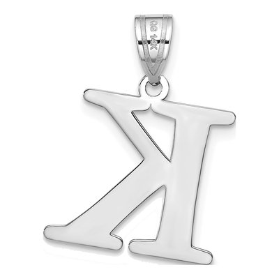 14K White Gold Letter K Pendant – view 4
