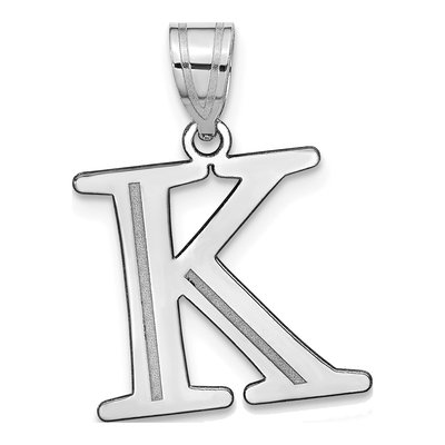 14K White Gold Letter K Pendant