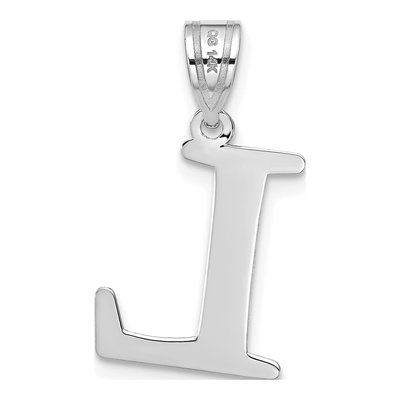 14K White Gold Letter L Pendant – view 4