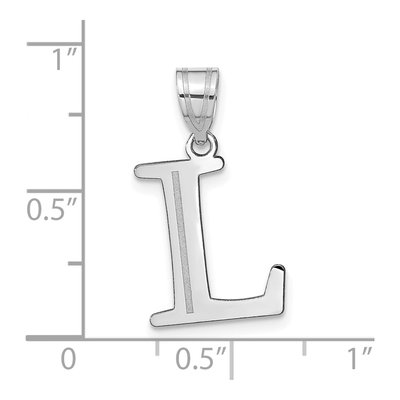 14K White Gold Letter L Pendant – view 5