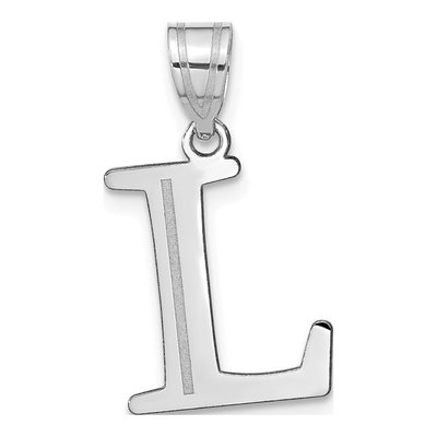 14K White Gold Letter L Pendant