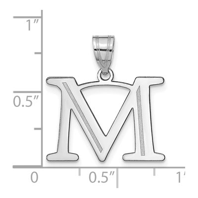 14K White Gold Letter M Pendant – view 5