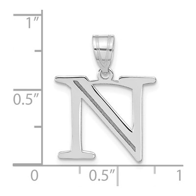 14K White Gold Letter N Pendant – view 5