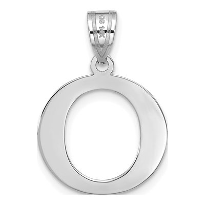 14K White Gold Letter O Pendant – view 4