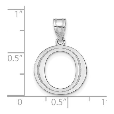 14K White Gold Letter O Pendant – view 5