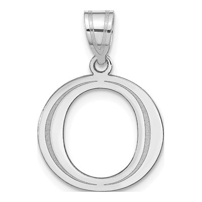 14K White Gold Letter O Pendant