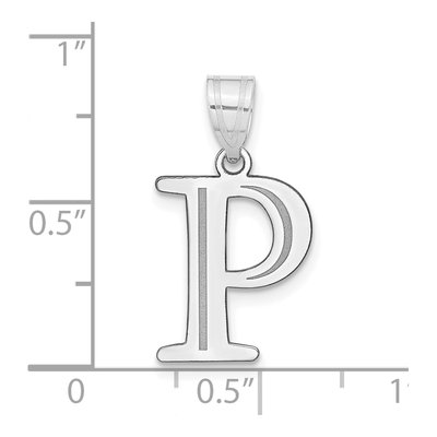 14K White Gold Letter P Pendant – view 5