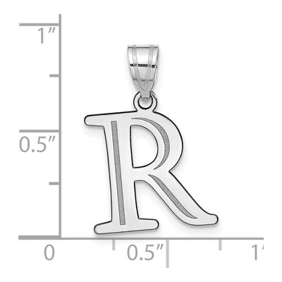 14K White Gold Letter R Pendant – view 5