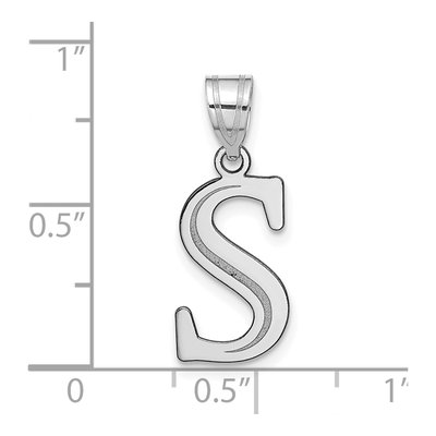 14K White Gold Letter S Pendant – view 5