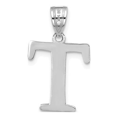 14K White Gold Letter T Pendant – view 4