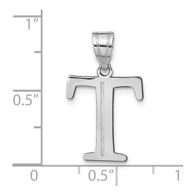 14K White Gold Letter T Pendant – view 5