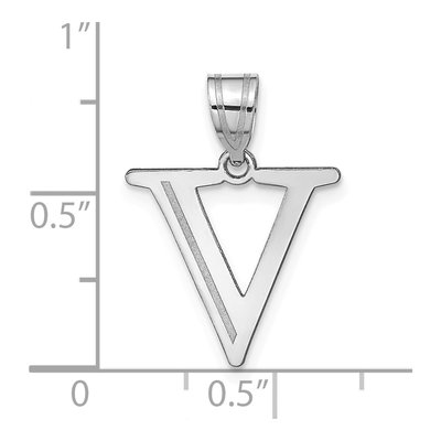 14K White Gold Letter V Pendant – view 5