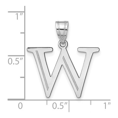 14K White Gold Letter W Pendant – view 5