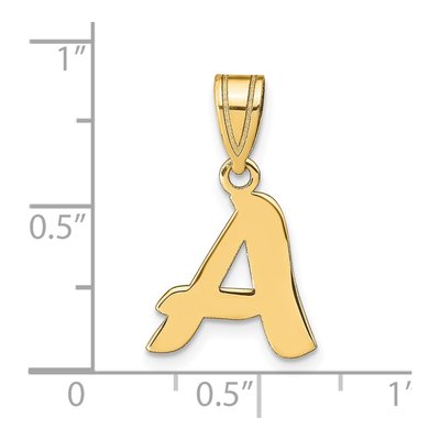 14K Yellow Gold Script Letter A Pendant – view 4