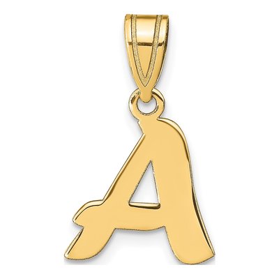 14K Yellow Gold Script Letter A Pendant