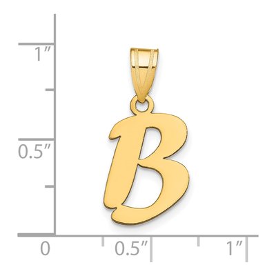 14K Yellow Gold Script Letter B Pendant – view 4