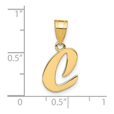 14K Yellow Gold Script Letter C Pendant – view 4