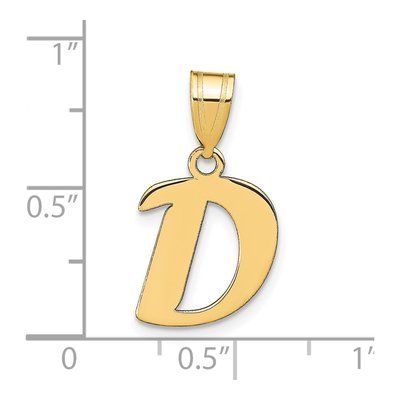 14K Yellow Gold Script Letter D Pendant – view 4
