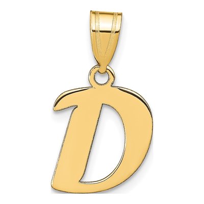 14K Yellow Gold Script Letter D Pendant