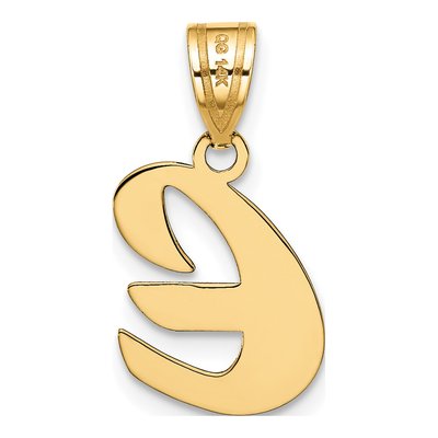 14K Yellow Gold Script Letter E Pendant – view 4