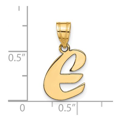 14K Yellow Gold Script Letter E Pendant – view 5