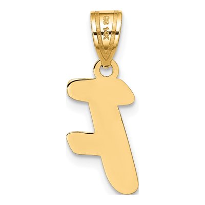 14K Yellow Gold Script Letter F Pendant – view 4