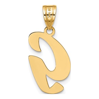 14K Yellow Gold Script Letter G Pendant – view 4
