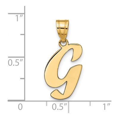 14K Yellow Gold Script Letter G Pendant – view 5