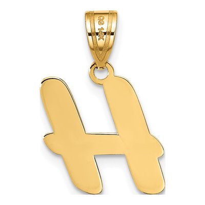 14K Yellow Gold Script Letter H Pendant – view 4