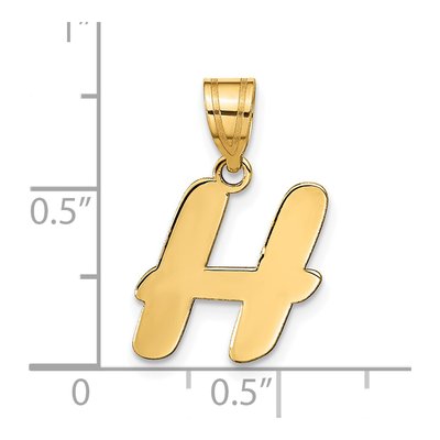 14K Yellow Gold Script Letter H Pendant – view 5