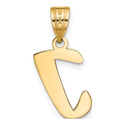 14K Yellow Gold Script Letter I Initial Pendant – view 4