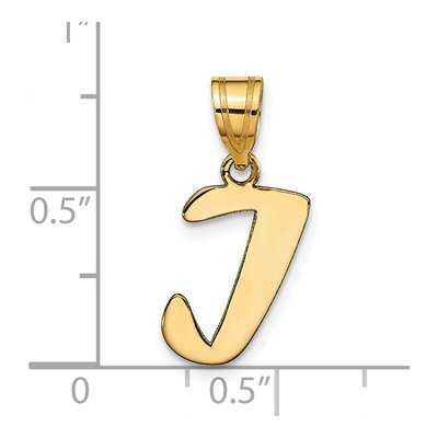 14K Yellow Gold Script Letter I Initial Pendant – view 5