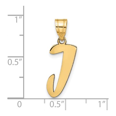 14K Yellow Gold Script Letter J Pendant – view 5