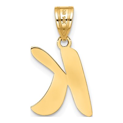 14K Yellow Gold Script Letter K Pendant – view 4