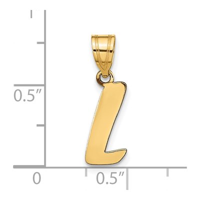 14K Yellow Gold Script Letter L Pendant – view 5
