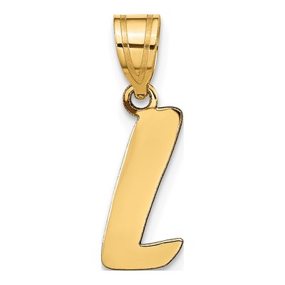 14K Yellow Gold Script Letter L Pendant