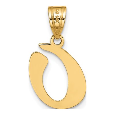 14K Yellow Gold Script Letter O Pendant – view 4
