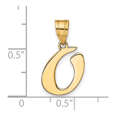 14K Yellow Gold Script Letter O Pendant – view 5