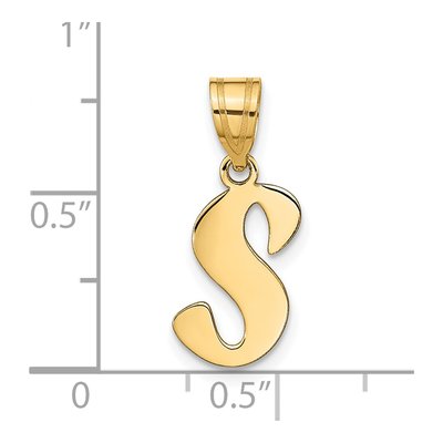14K Yellow Gold Script Letter S Pendant – view 5