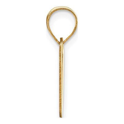 14K Yellow Gold Script Letter V Pendant – view 2