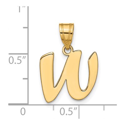 14K Yellow Gold Script Letter W Pendant – view 5