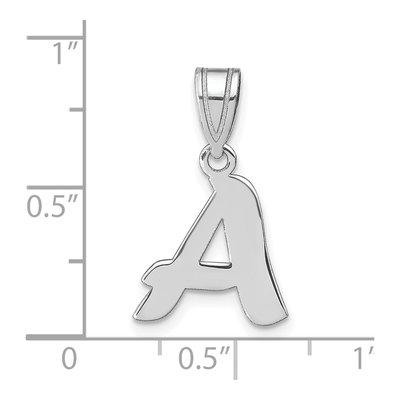 14K White Gold Letter A Pendant – view 3