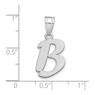 14K White Gold Letter B Pendant – view 3