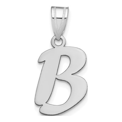 14K White Gold Letter B Pendant
