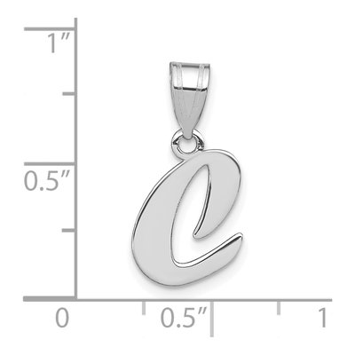 14K White Gold Script Letter C Pendant – view 3