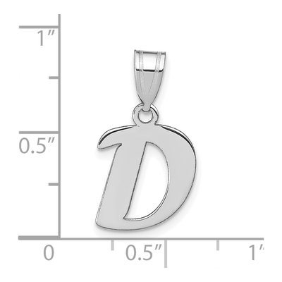 14K White Gold Letter D Pendant – view 3