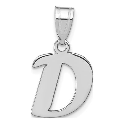 14K White Gold Letter D Pendant