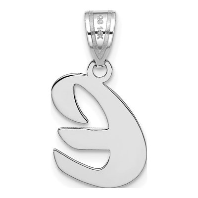 14K White Gold Script Letter E Pendant – view 4