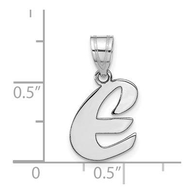 14K White Gold Script Letter E Pendant – view 5